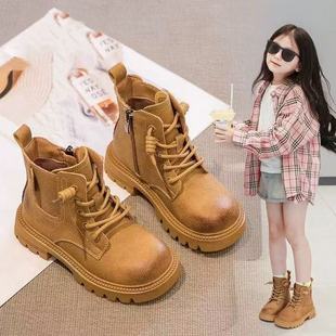 儿童马丁靴2025新款 女童靴子短靴男童草原穿搭皮靴软底靴子 秋冬季