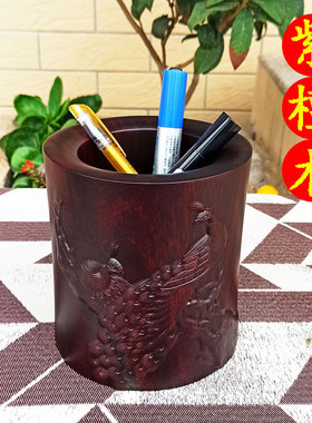 送老师的纪念礼物笔筒办公室桌面高档学生桌面大容量木制笔筒实木