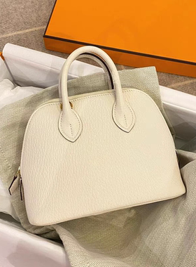 真皮保龄球mini贝壳包羊皮手提包2026新款高级感单肩斜挎迷你小包