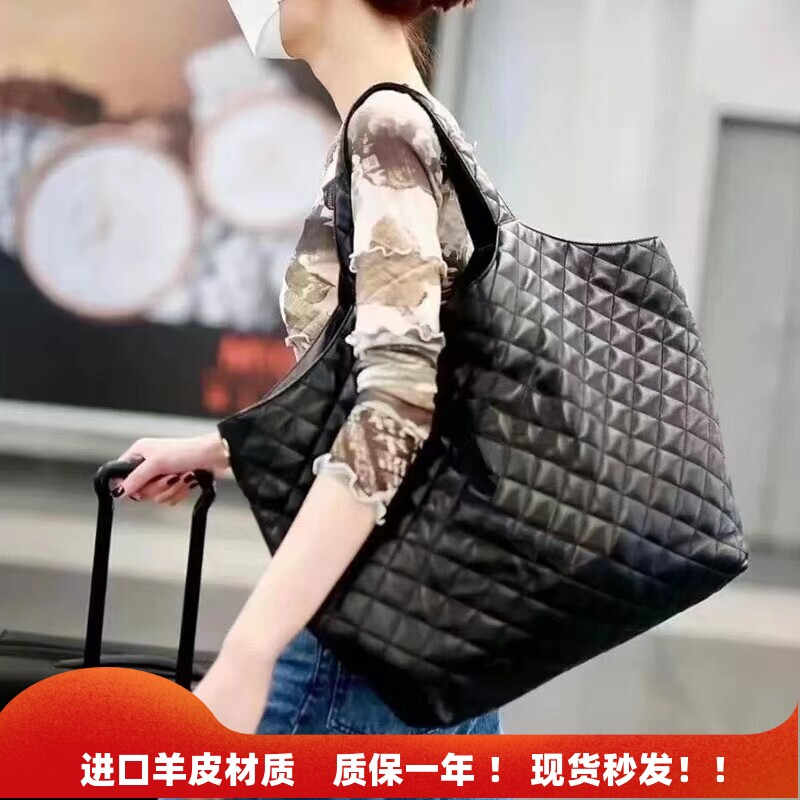 易梦玲同款菱格托特包女大容量腋下包2026新款手提购物袋妈咪包
