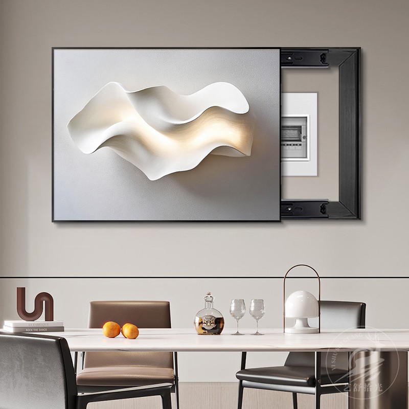 轻奢高级感超薄电表箱装饰画浮雕立体感遮挡弱电箱盖面板配电箱画