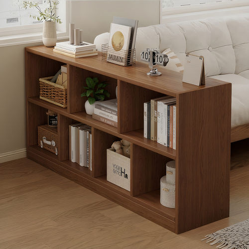 沙发侧边柜书架置物架一体落地靠墙收纳柜家用客厅格子柜多层书柜