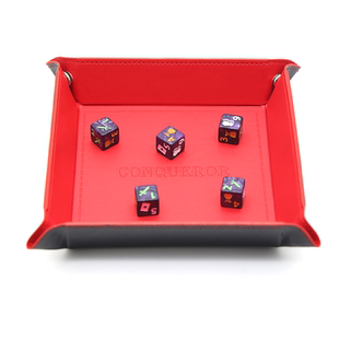 环保PU皮质便携式静音骰盘COC跑团骰塔方便携带桌游道具配件