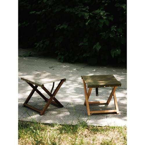 一山夏玛扎樱桃特洛伊木马实木折叠便携式原木家庭折叠凳子黑胡桃