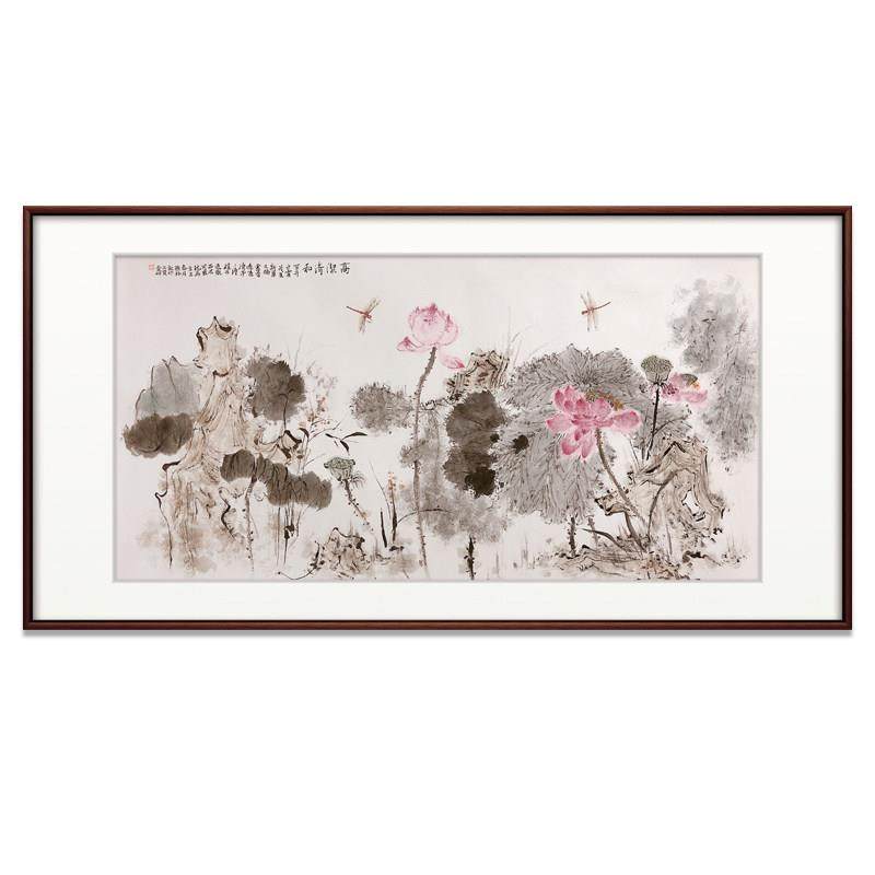 国画花鸟挂画新中式客厅办公室名家真迹荷花沙发背景墙卧室床头