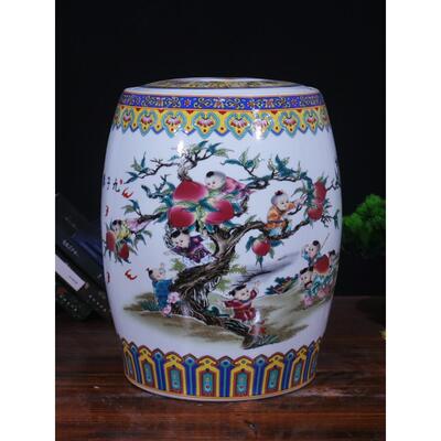 景德镇陶瓷米缸家用米桶带盖密封面粉储存罐防潮防虫乔迁覆古米罐