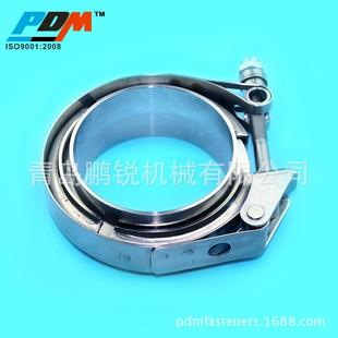 沟槽法兰套装 不锈钢V型卡箍快装 汽车消声器排气管卡箍2.5英寸