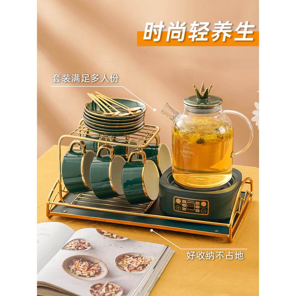 轻奢家用咖啡杯子高档精致喝茶泡茶下午茶茶具套装玻璃煮水果茶壶
