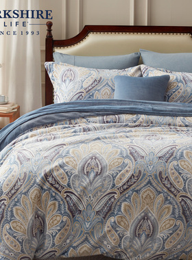 BERKSHIRE伯克希尔 帕里斯印花牛奶绒四件套冬季加厚保暖套件被套