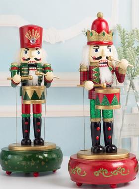 欧式胡桃兵夹子木质音乐盒创意发条八音盒生日会动的礼物装饰摆件