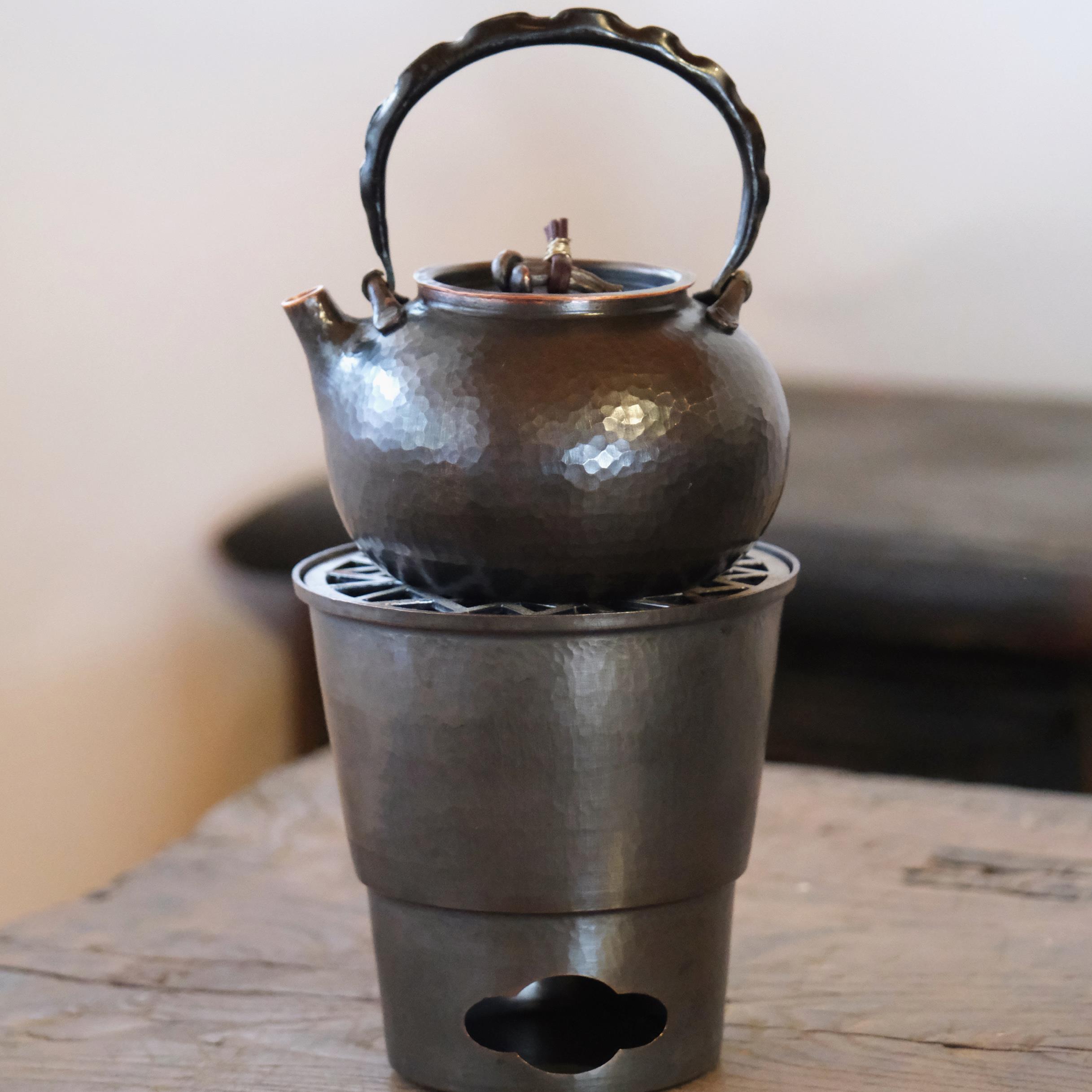 一张打蘑菇摘扭壶 纯手工紫铜复古烧水壶 户外煮茶泡茶壶功夫茶具