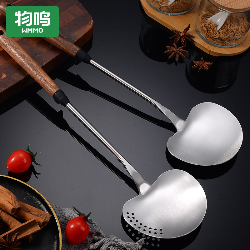 物鸣锅铲胡桃木铲子不粘锅专用炒菜铲子锅铲耐高温炒勺不锈钢饭勺