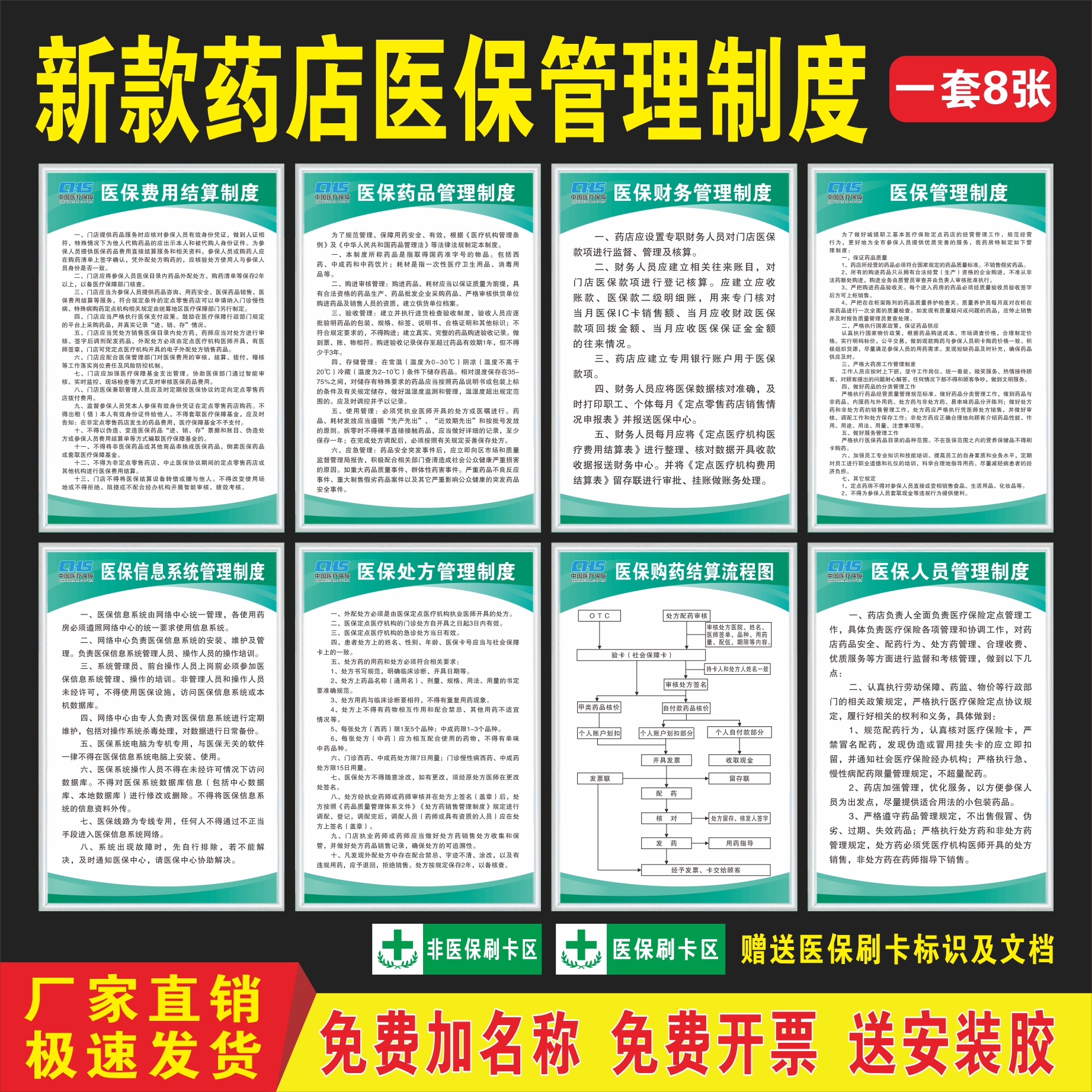 药店医保管理制度牌厂家直销
