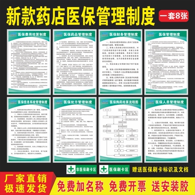 药店医保管理制度牌厂家直销