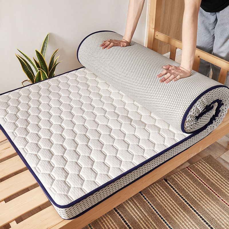 新款乳胶记忆床垫提花针织面料5D透气防滑可折叠记忆床垫学生床垫