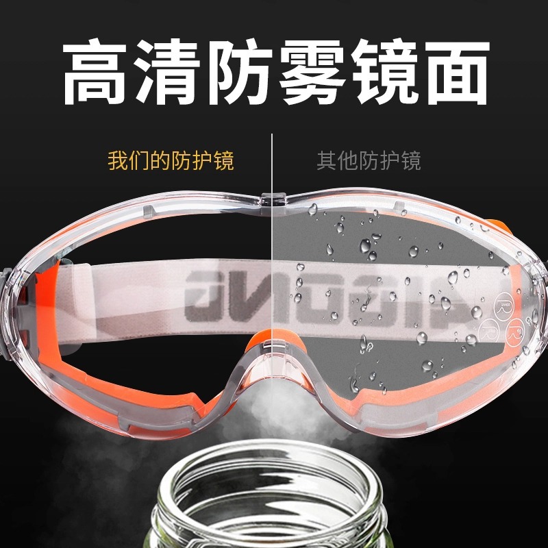 居安思护目镜骑行骑车实验室劳保防飞溅防雾防风沙防尘眼罩