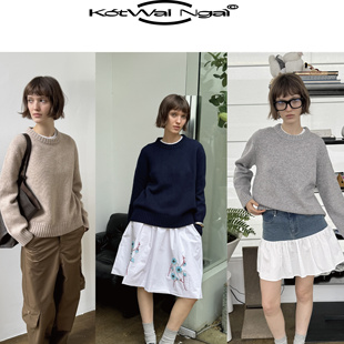 KotWai 26秋冬系列山羊绒圆领宽松静奢风极简毛衣 Ngai