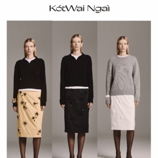饰修身 25FW秋冬系列手缝立体花朵装 显瘦半身裙 Ngai KotWai