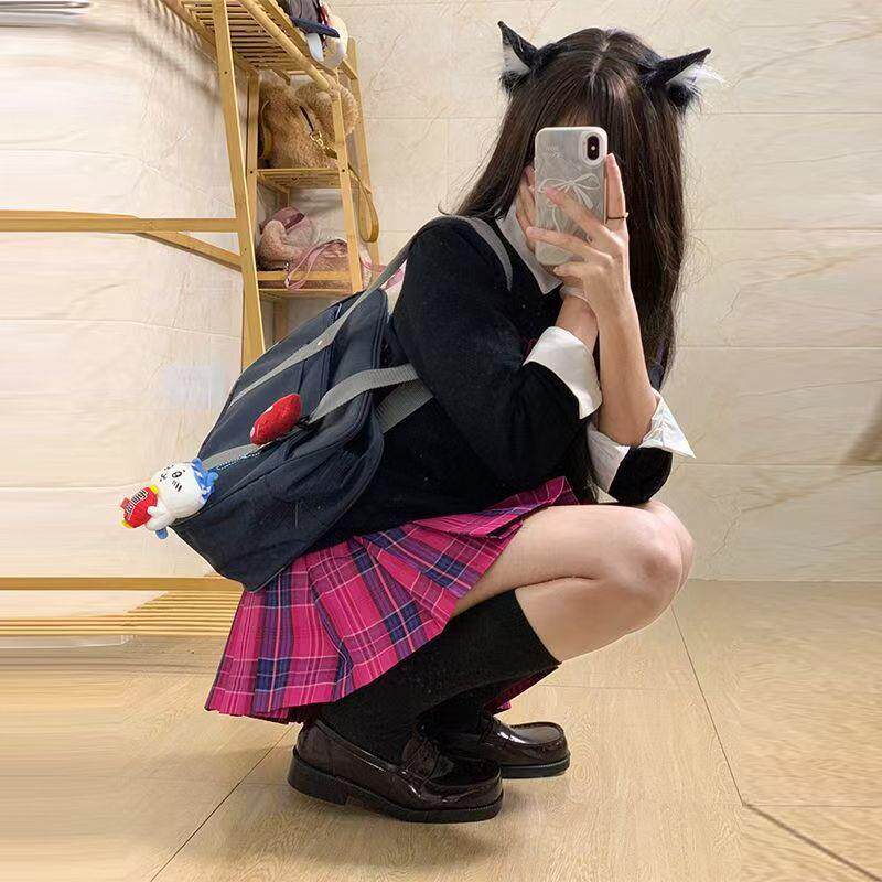 风吹麦香jk【紫樱】八月信JK原创正品格裙学生制服百褶裙辣妹半身