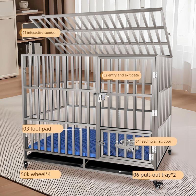 不锈钢折叠狗笼加厚宠物笼大中型狗耐用强化宠物笼