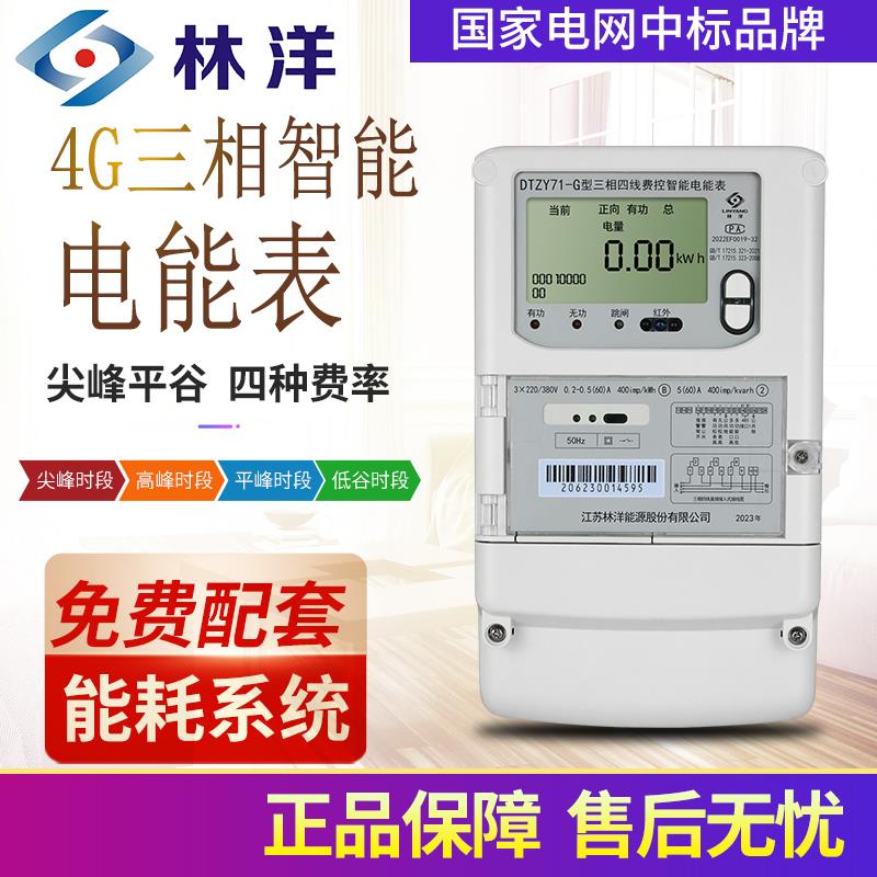 林洋三相四线多功能智能DTZY71-G尖峰平谷分时远传抄表100V电能表