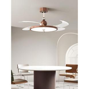 2025新型扇灯中世纪风格 吊扇灯隐形护眼餐厅客厅卧室大风中山灯