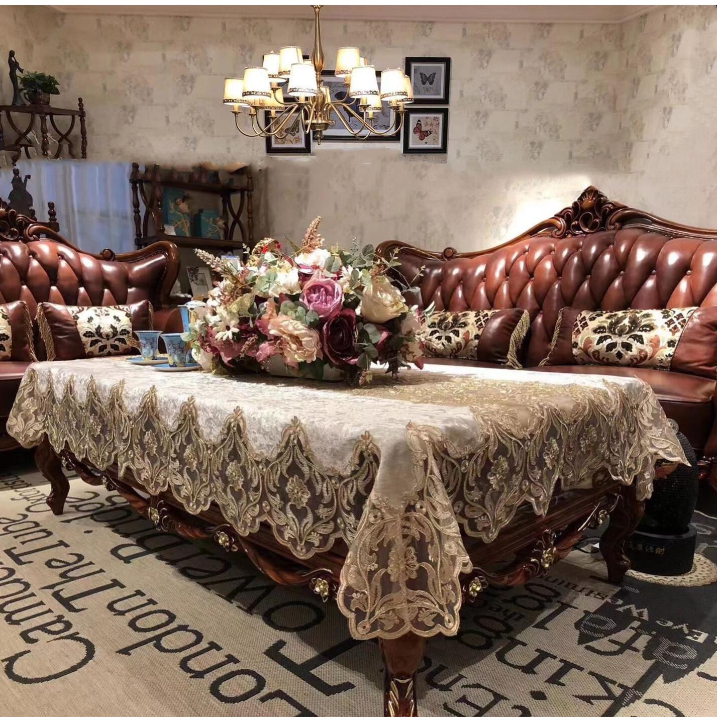 简约现代蕾丝桌布轻奢高级感长方形餐桌垫茶几台布北欧ins风