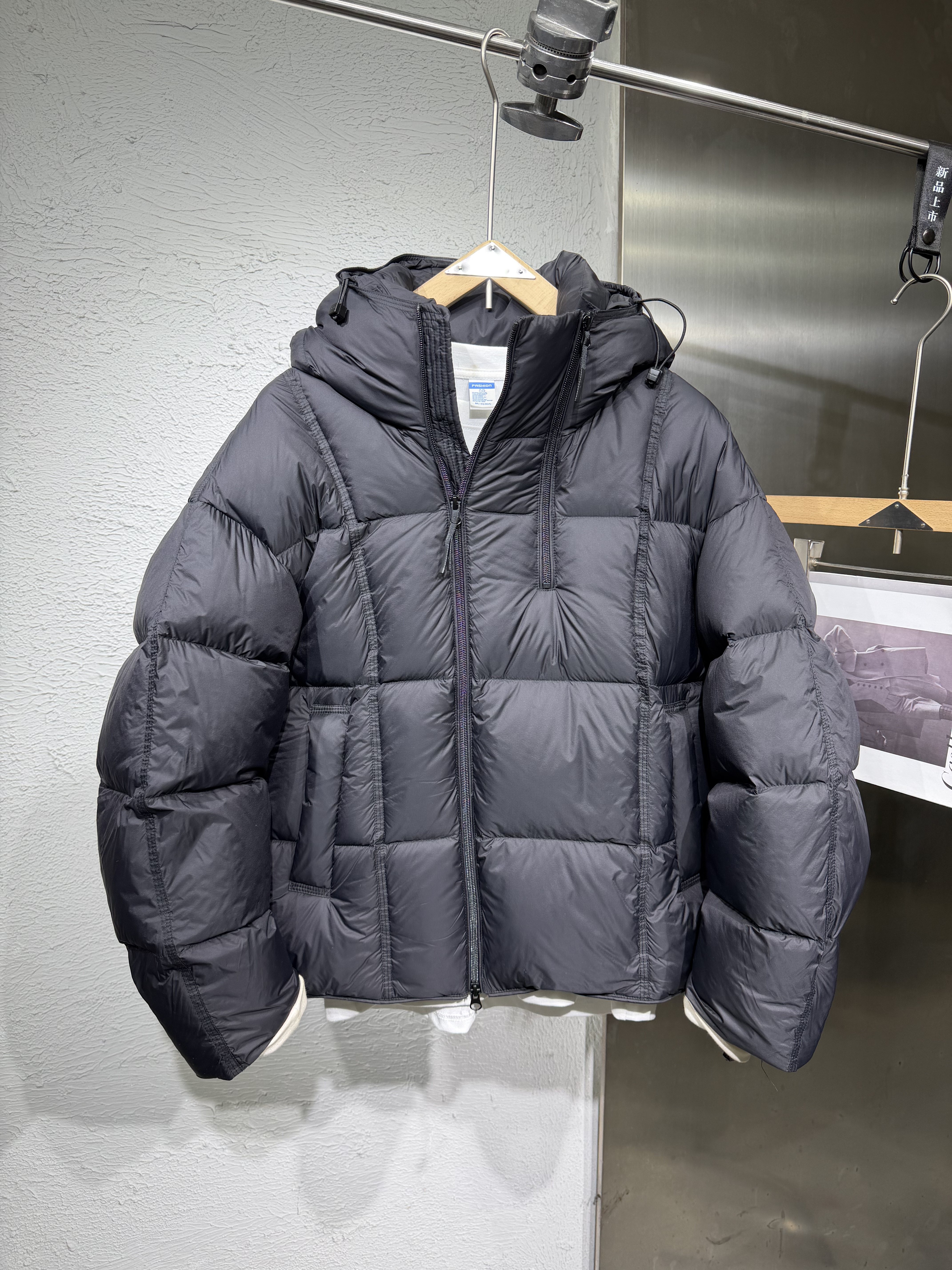 冬季双拉头男士连帽泡芙90白鸭绒羽绒服外套宽松百搭宽松面包服潮