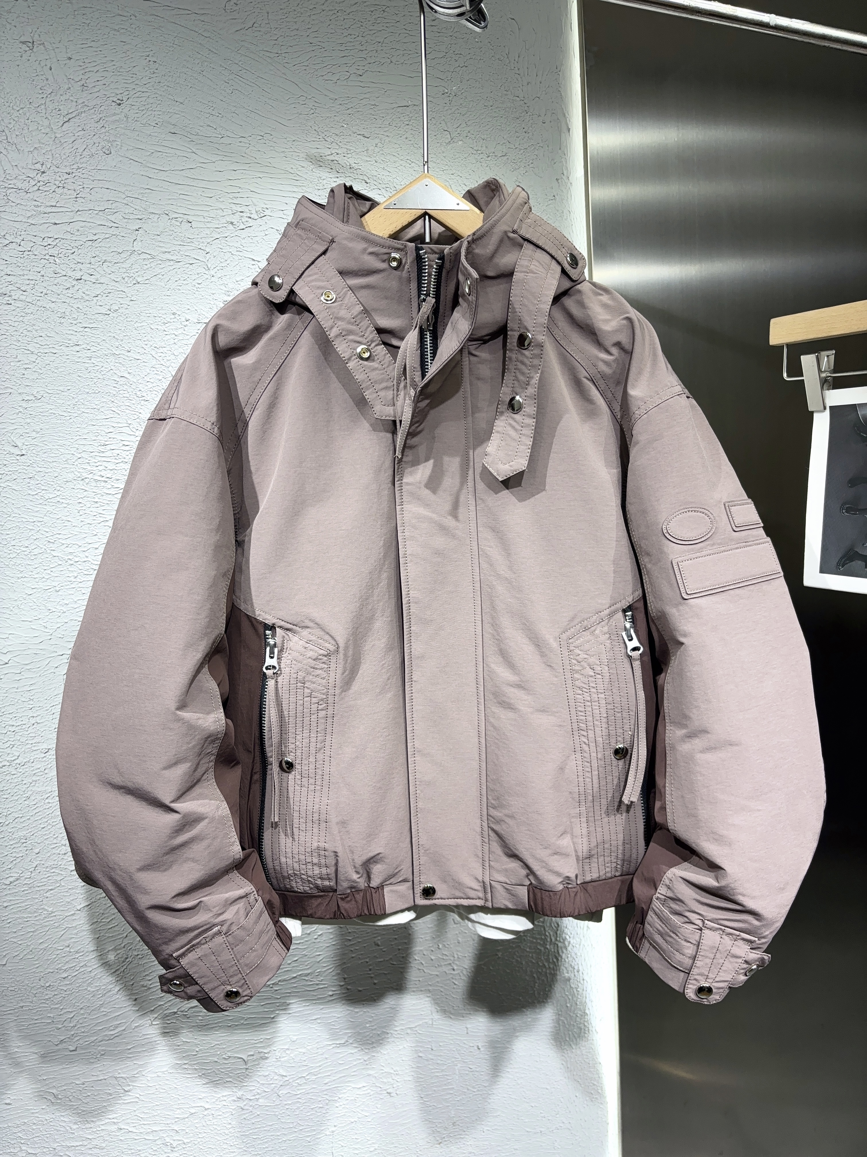 易麦新款冬季加厚重磅工装保暖90白鸭绒羽绒服男拼色潮流宽松外套