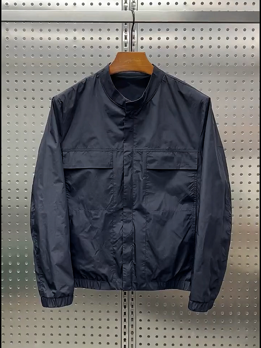 2024百搭黑色薄款夹克棒球领简约时尚外套男士上衣潮流百搭青年款