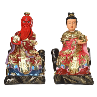 树脂太阴太阳神像供奉家用客厅风水树脂摆件16寸日月星君佛像