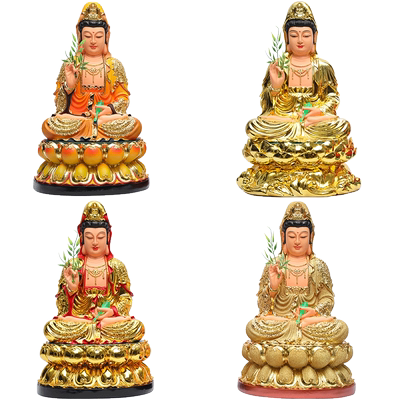 七彩供奉树脂菩萨摆件观音佛像