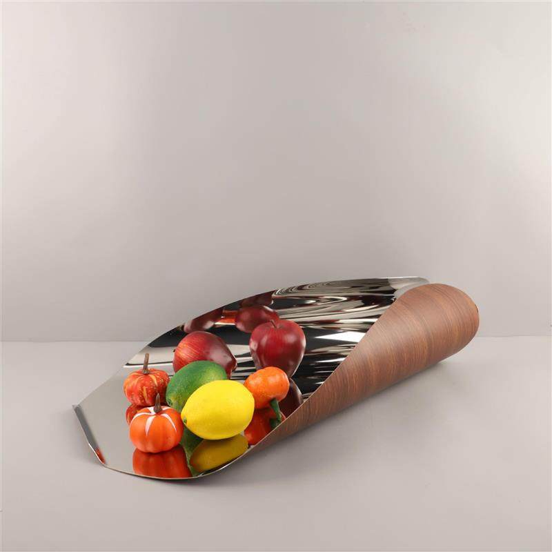 欧式创意简约几何不锈钢卷边银色收纳果盘托盘卧室书房家居装饰品,餐饮具,餐用托盘,淘宝优惠券,粉丝福利购,淘宝优惠卷