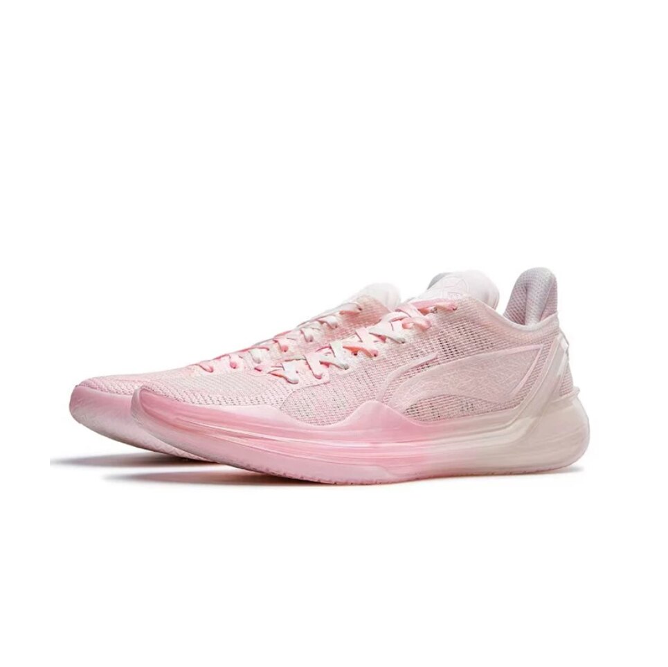 LiNing 李宁 利刃4 V2 篮球鞋 低帮 减震 粉色 ABAU037-3