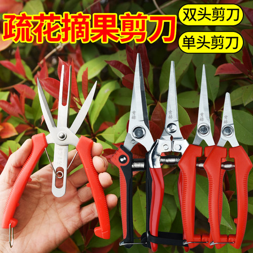 新款果树双口单口疏花蔬果摘果剪