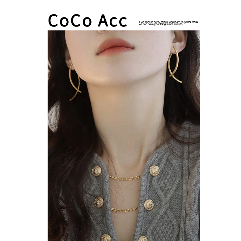 COCOACC长款显瘦个性交叉耳夹