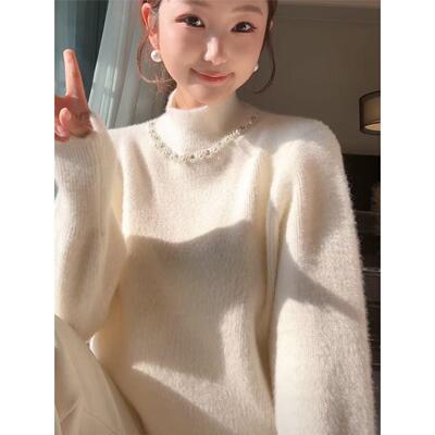 法式加厚水貂绒毛衣女秋