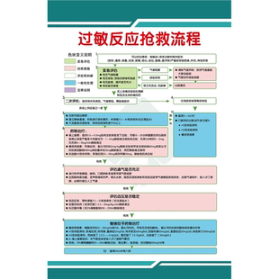 医院抢救室急救流程步骤挂画过敏性窒息休克反应图心肺复苏