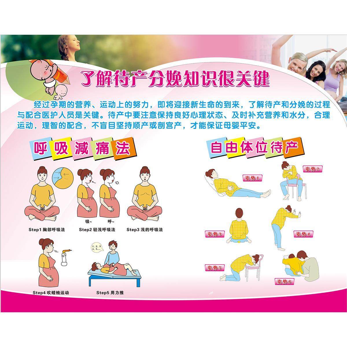 产科分娩自由体位图解宣传挂图贴纸展板写真喷绘海报印制墙贴墙纸,家居饰品,软装墙贴,淘宝优惠券,粉丝福利购,淘宝优惠卷