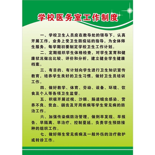 学校医务室工作制度海报展板学校消毒制度校医岗位职责墙贴墙纸