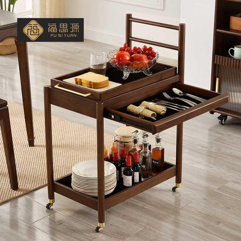 茶水车实木餐车边几手推车酒水车中式酒水车商用高档双层服务车,住宅家具,移动边几/推车,淘宝优惠券,粉丝福利购,淘宝优惠卷