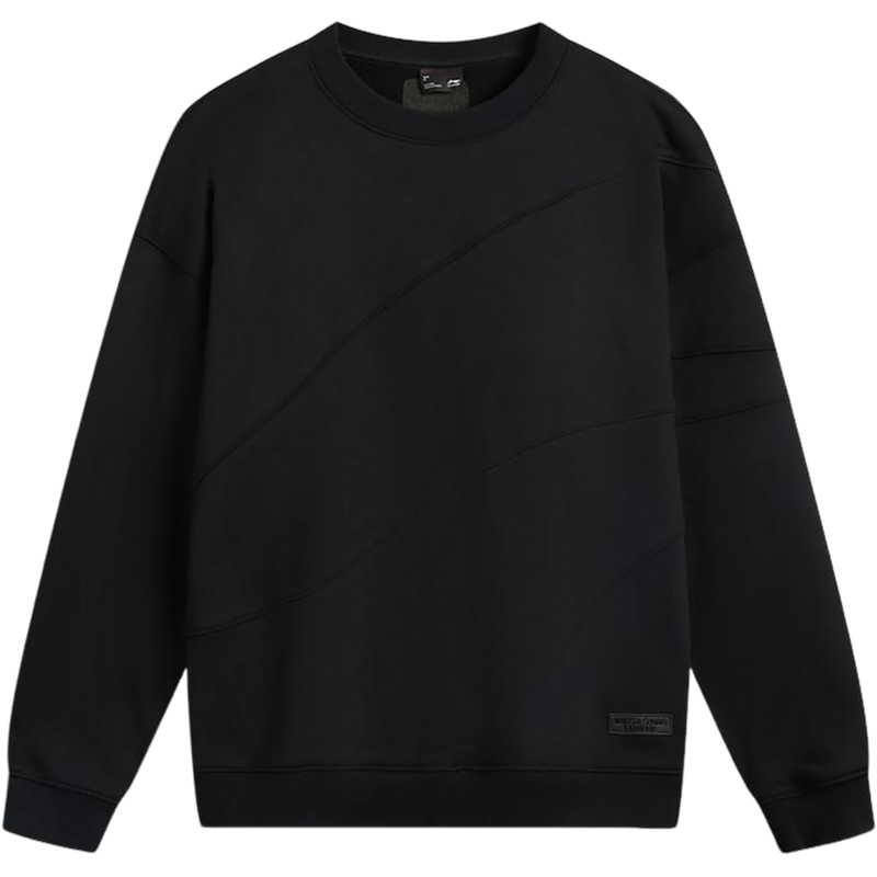 李宁正品运动时尚系列男士舒适简约圆领训练卫衣套头衫AWDUD53