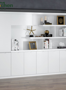 烤漆文件柜简约6/8门书柜创意白色资料柜办公档案柜办公桌椅广东