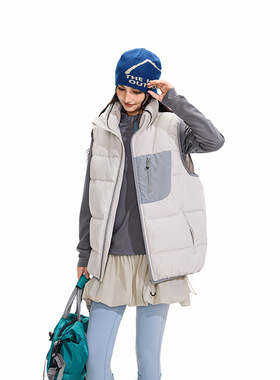 ACU男装|撞色轻薄90鸭绒马甲男女2025秋冬户外工装羽绒背心外套男