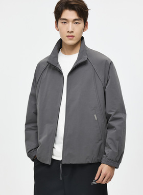 2005抗皱黑色立领男士夹克2025春秋季新款宽松短款哈灵顿外套