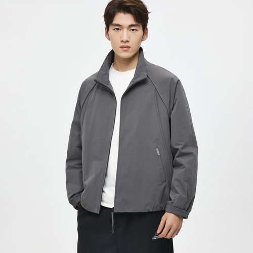 2005抗皱黑色立领男士夹克2025春