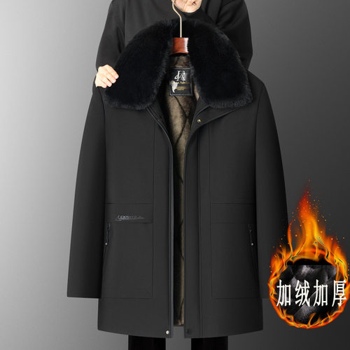 2024冬季爸爸保暖棉衣外套父亲棉