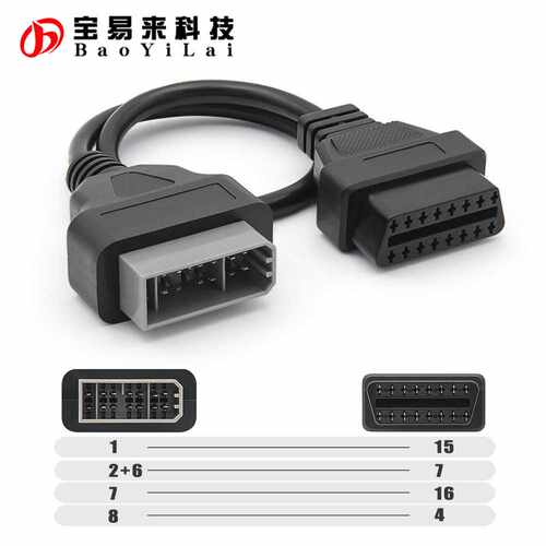 日产老款汽车OBD2诊断转接线14针