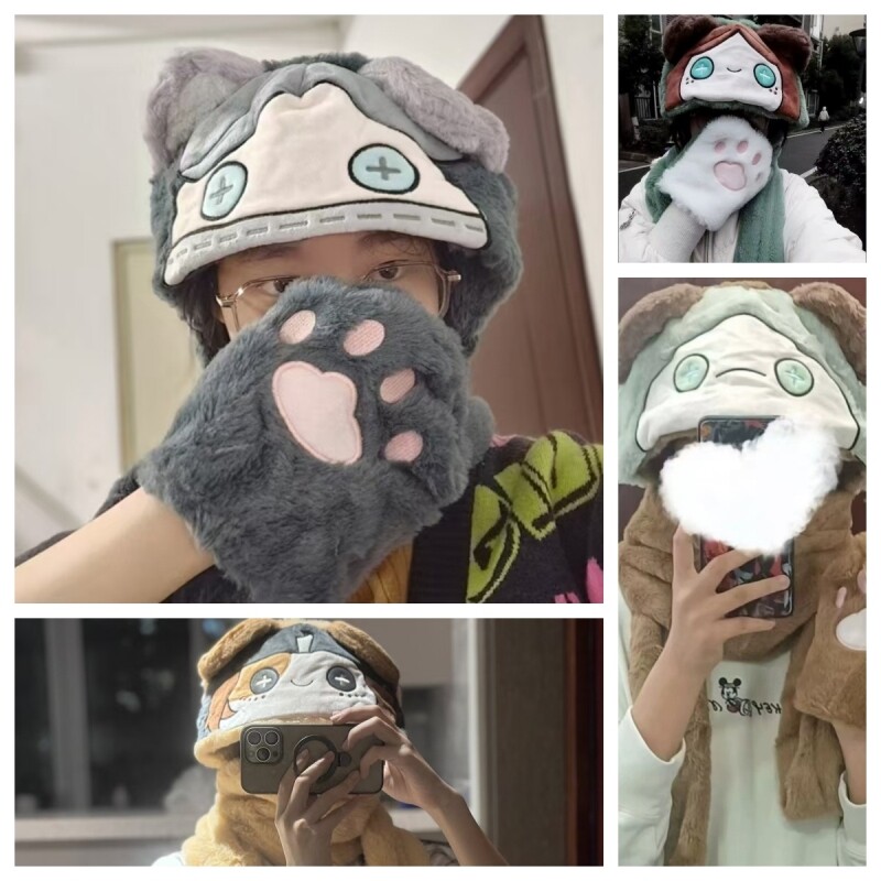 第五人格围巾帽子手套一体囚徒守夜人勘探员画家园丁先知玩偶礼物