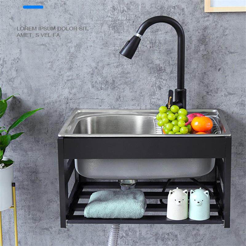 加厚小单槽304不锈钢简易洗手盆